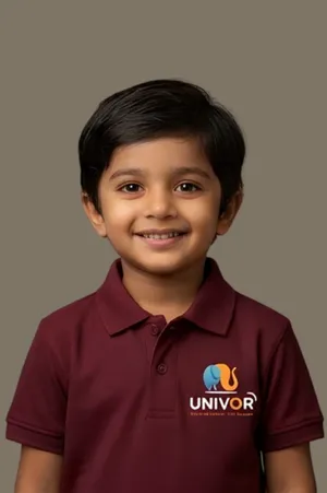 UNIVOR Elite Burgundy Kids School Polo T-Shirt Premium Custom Uniform