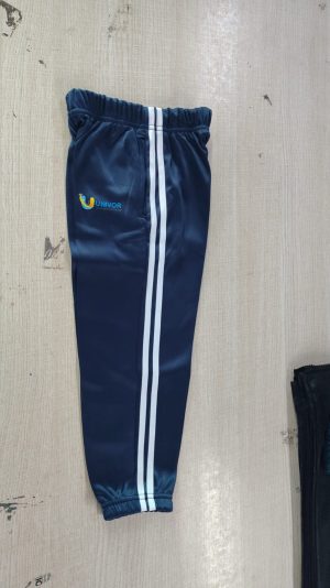 Univor Kids Navy Blue Sports Track Pants with Dual Side Stripes