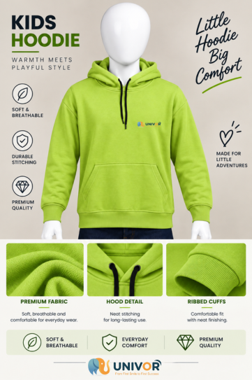 Premium Unisex Non Zipper Hooded Sweatshirt – Lime Green - Image 4