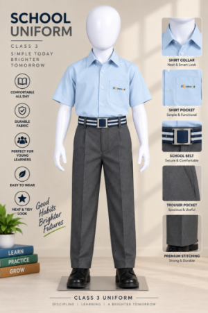 Premium School Uniform Set – Sky Blue & Charcoal Grey