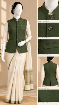 Premium Olive Women’s Waistcoat