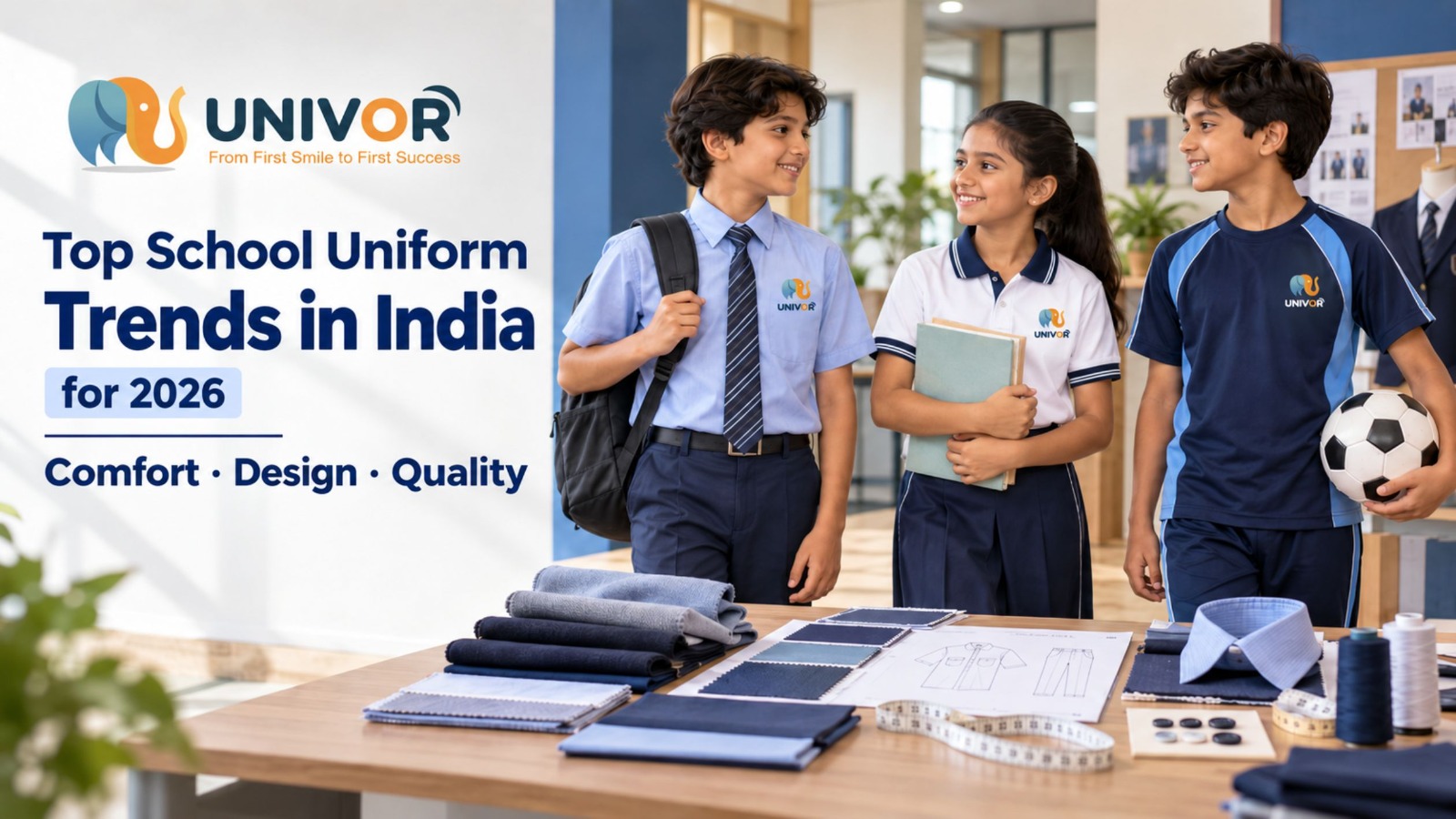Top school uniform trends in India for 2026 featuring comfortable, stylish, and high-quality school uniforms.
